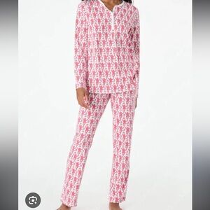 Roller Rabbit Pink Monkeys Pajama Set